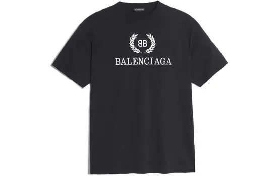 Футболка мужская Balenciaga с принтом логотипа, черный