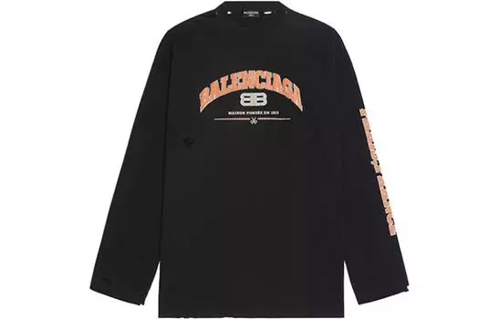 Лонгслив мужской Balenciaga с принтом, черный