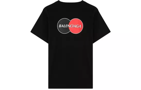 Футболка мужская Balenciaga с круглым логотипом, черный
