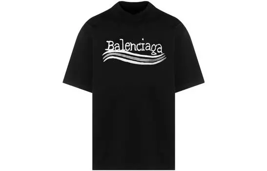 Футболка Balenciaga с логотипом, черный / белый