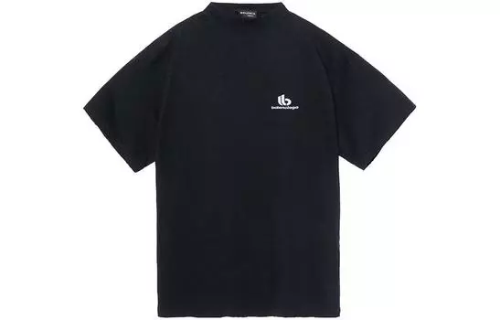 Футболка мужская Balenciaga Embroidered Double Logo, черный