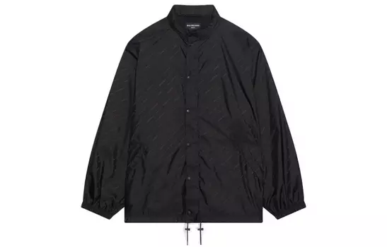 Куртка мужская Balenciaga с логотипом по всей поверхности, черный