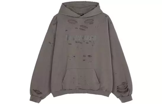 Толстовка мужская Balenciaga Caps Destroyed Oversize, бежевый