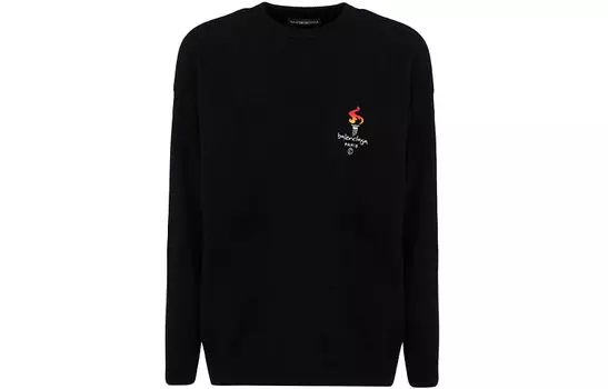 Толстовка Balenciaga Paris Crewneck, черный