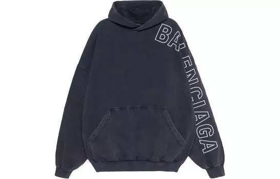 Толстовка мужская Balenciaga Logo-embroidered, черный