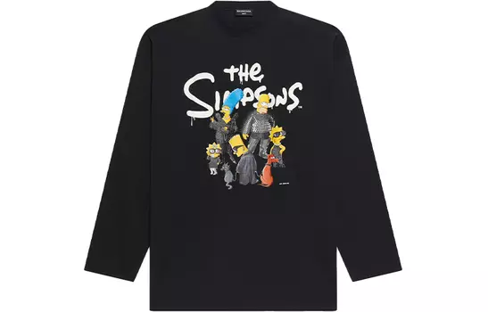 Лонгслив мужской Balenciaga The Simpsons, черный
