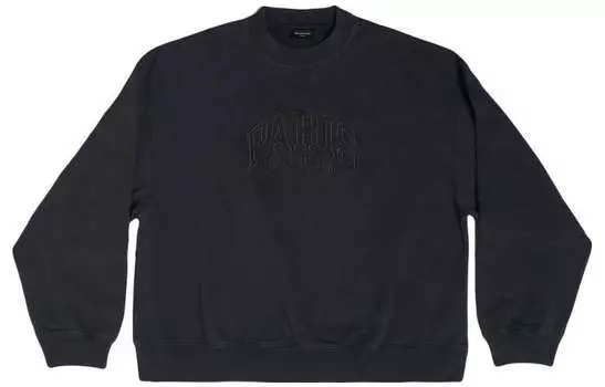 Толстовка мужская Balenciaga Paris с логотипом в тон, черный