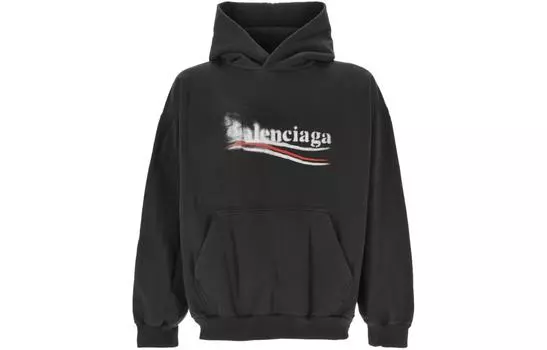 Толстовка мужская Balenciaga с логотипом, черный / белый