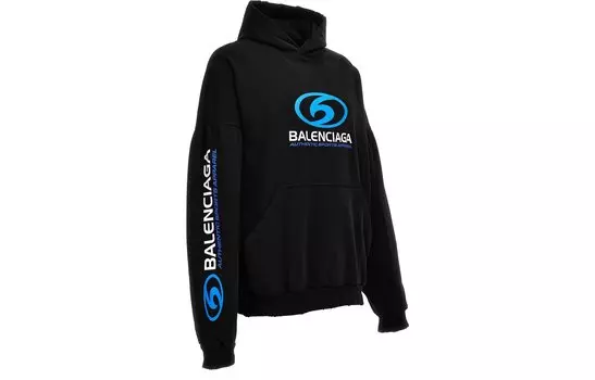 Толстовка Balenciaga Logo-Printed Distressed, черный