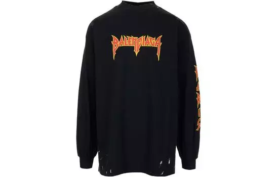 Толстовка мужская Balenciaga, черный / оранжево-желтый