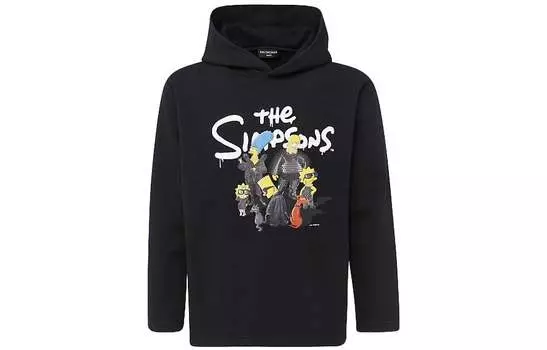 Толстовка мужская Balenciaga x The Simpsons, черный