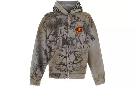 Толстовка мужская Balenciaga Scribbled Medium, коричневый