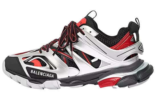 Кроссовки мужские Balenciaga Track, серебряный / красный