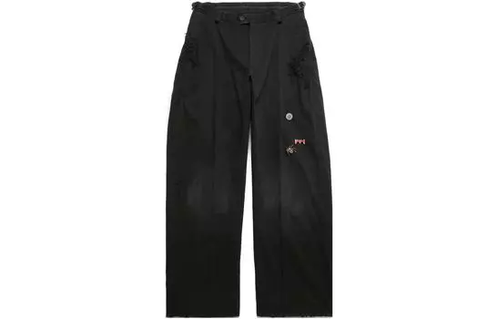 Брюки мужские Balenciaga с потертостями, черный