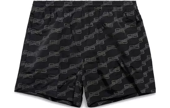 Шорты мужские Balenciaga с принтом логотипа, черный