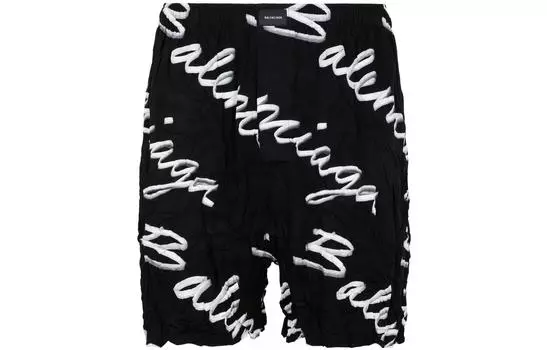 Шорты мужские Balenciaga Scribble Logo, черный