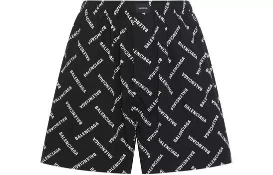 Шорты мужские Balenciaga Logo-print, черный