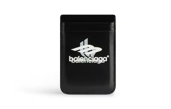 Balenciaga Мужской черный держатель карт из кожи дойной коровы
