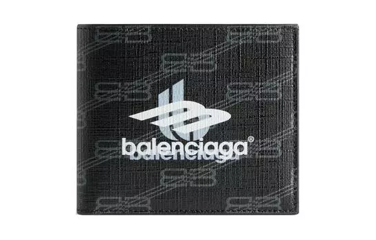Balenciaga Мужской кошелек из холщовой ткани с покрытием, черно-серый