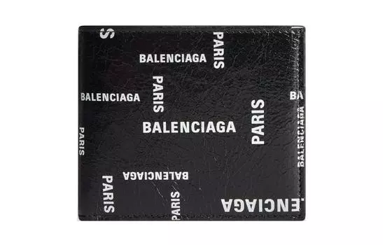 Balenciaga Мужской кошелек из овчины Cash, черный