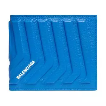 Balenciaga Мужской кошелек из телячьей кожи, держатель карт, портмоне, синий