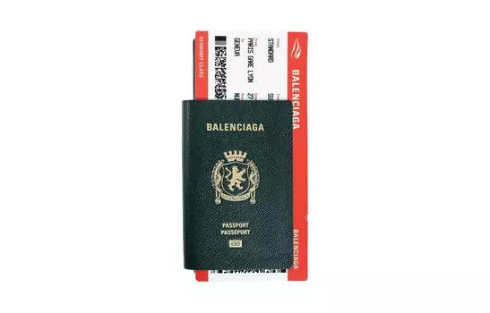 Balenciaga Мужской кошелек из телячьей кожи, темно-зеленый