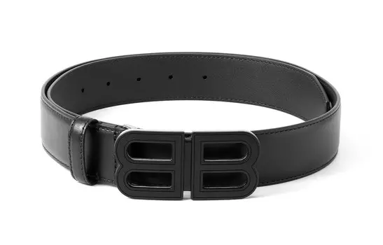 Balenciaga Мужской кожаный ремень, Черный