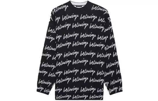 Свитер мужской Balenciaga с логотипом, черный