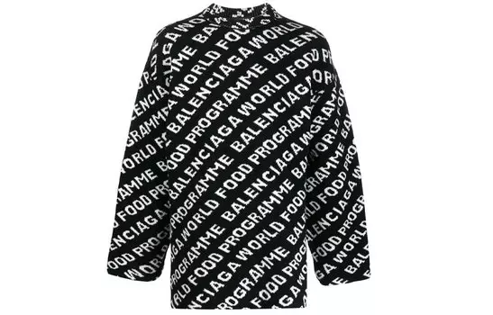 Свитер мужской Balenciaga с логотипом, черный / белый