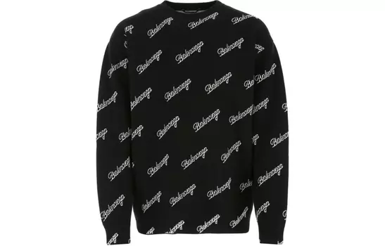 Свитер мужской Balenciaga Script Logo, черный
