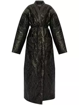 Balenciaga однобортное пальто с поясом, черный