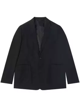 Balenciaga однобортный пиджак оверсайз, черный