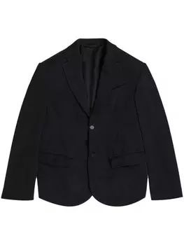 Balenciaga однобортный пиджак оверсайз, черный