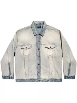 Balenciaga oversized washed denim jacket, синий