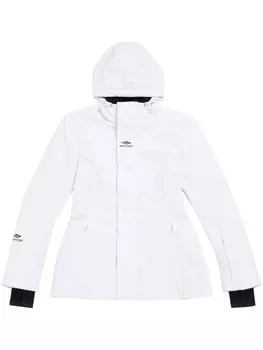 Balenciaga пальто на молнии с капюшоном, белый