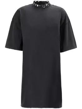 Balenciaga платье-футболка из хлопка с пирсингом, черный