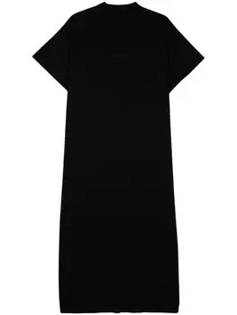 Balenciaga платье-футболка с вышитым логотипом, черный