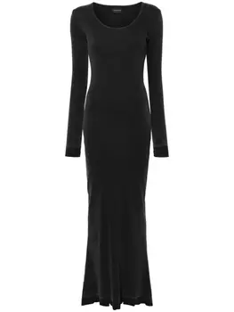 Balenciaga платье макси с эффектом потертости, черный