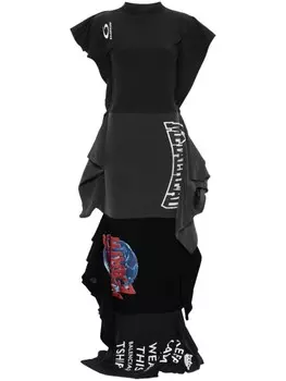 Balenciaga платье макси Twisted, серый