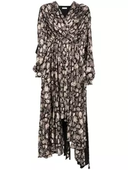 Balenciaga платье миди с жаккардовым логотипом, черный