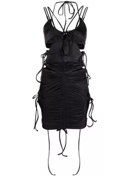 Balenciaga платье мини со сборками, черный