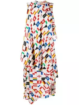 Balenciaga платье с принтом, белый