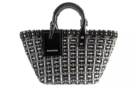 Balenciaga Полиуретановая сумка-корзина, женская сумка через плечо, черная
