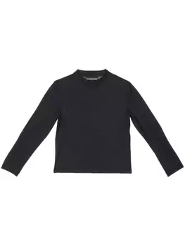 Balenciaga полупрозрачный топ с высоким воротником, черный