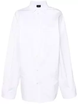 Balenciaga поплиновая рубашка асимметричного кроя, белый