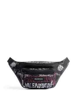 Balenciaga поясная сумка Explorer DIY Metal на молнии, черный