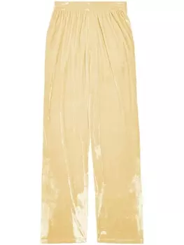 Balenciaga прямые брюки с бархатным эффектом, желтый