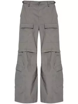 Balenciaga прямые брюки с карманами карго, серый