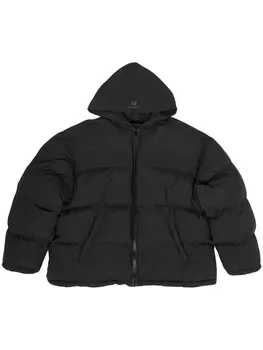 Balenciaga пуховик с капюшоном, черный