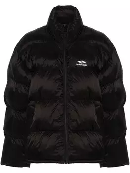 Balenciaga пуховик с логотипом, черный